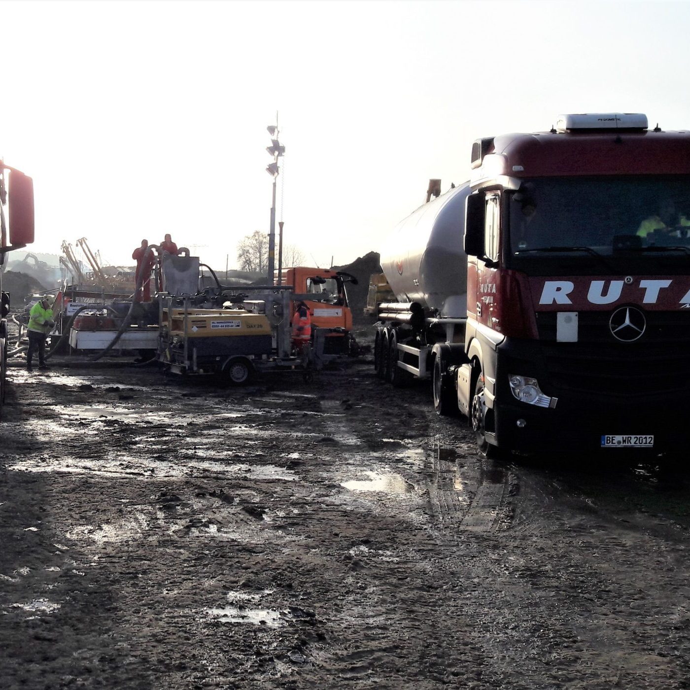Bild von der Baustelle Pasewalk Ückerquerung.